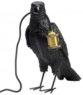Pöytävalaisin Animal Crow Mat Black KA52704